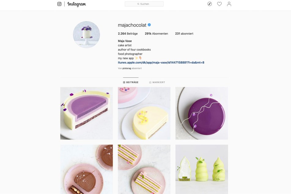 Instagram Profil Maja Chocolat