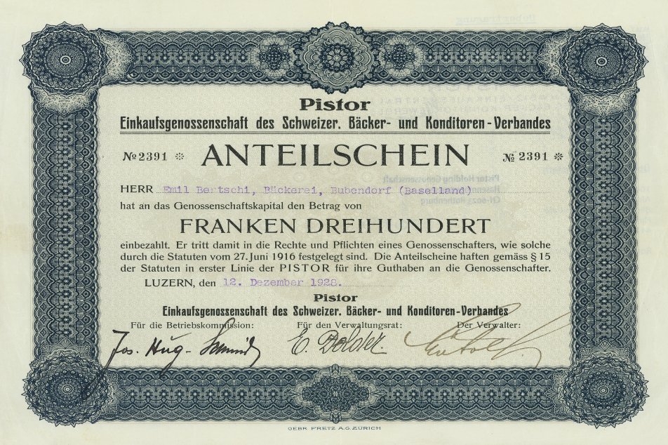 Genossenschaft Anteilschein