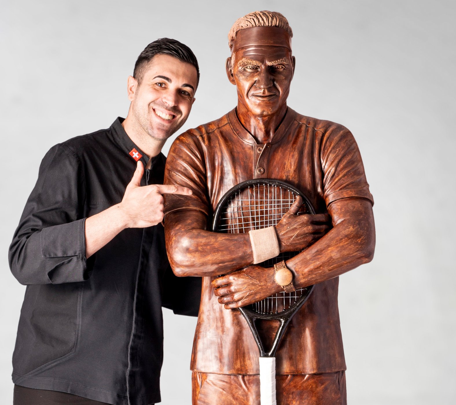 Jorge Cardoso mit Roger Federer aus Schokolade Teaser