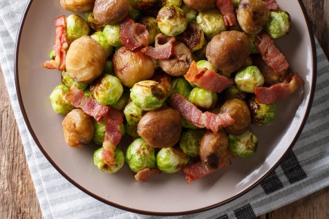 Rosenkohl Marroni und gebratener Speck